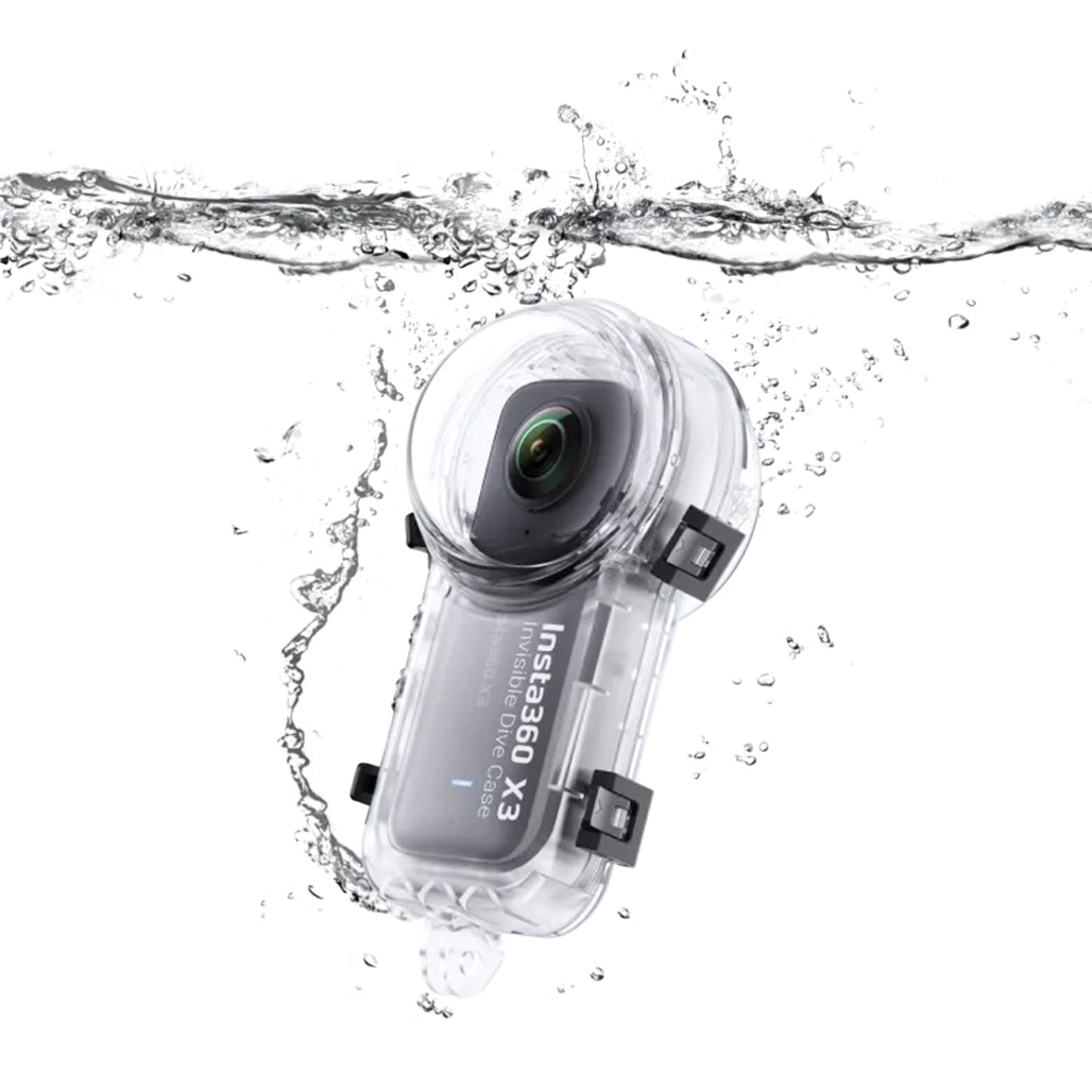A Photo Of Insta360 X3 Invisible Dive Case - Waterproof 164ft with Seamless Underwater Stitching