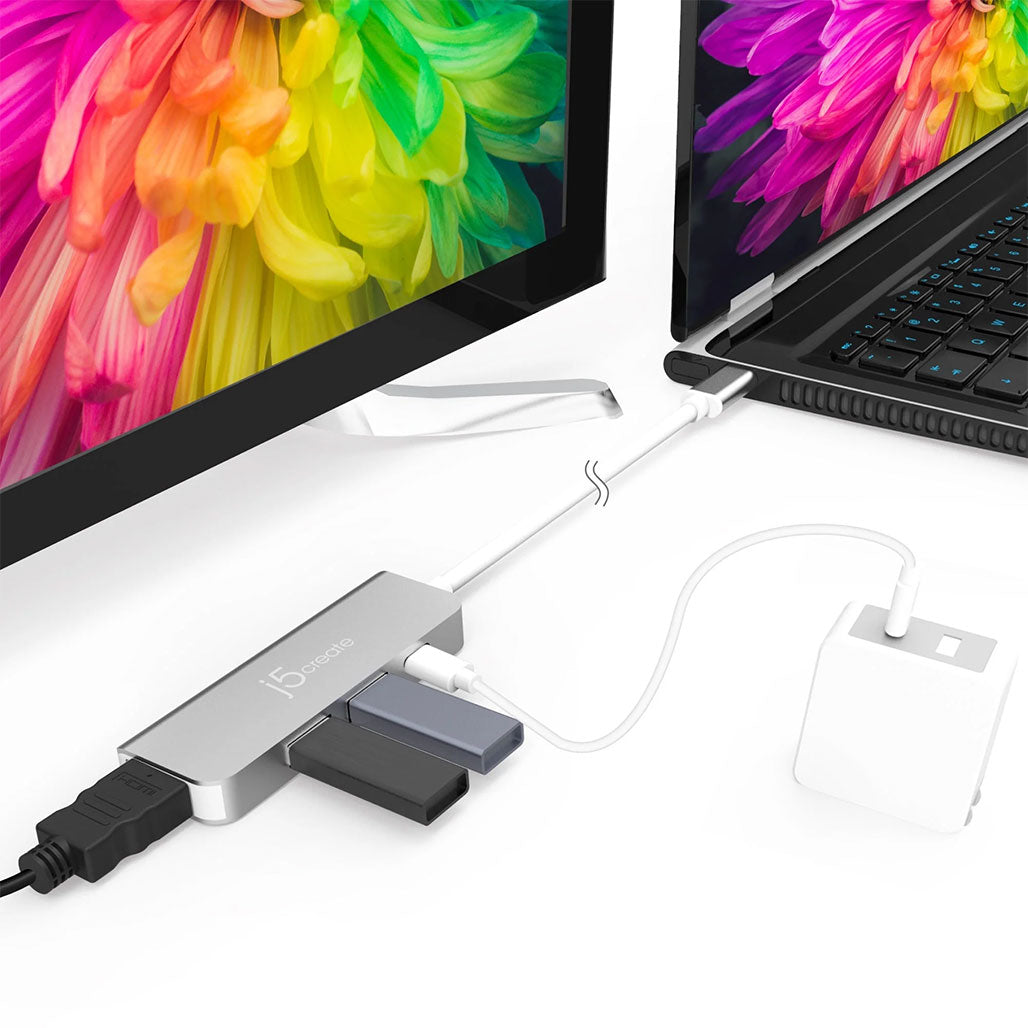 A Photo Of J5 Create USB-C to HDMI & USB 3.1 2-Port Adapter with Power Delivery - JCD371