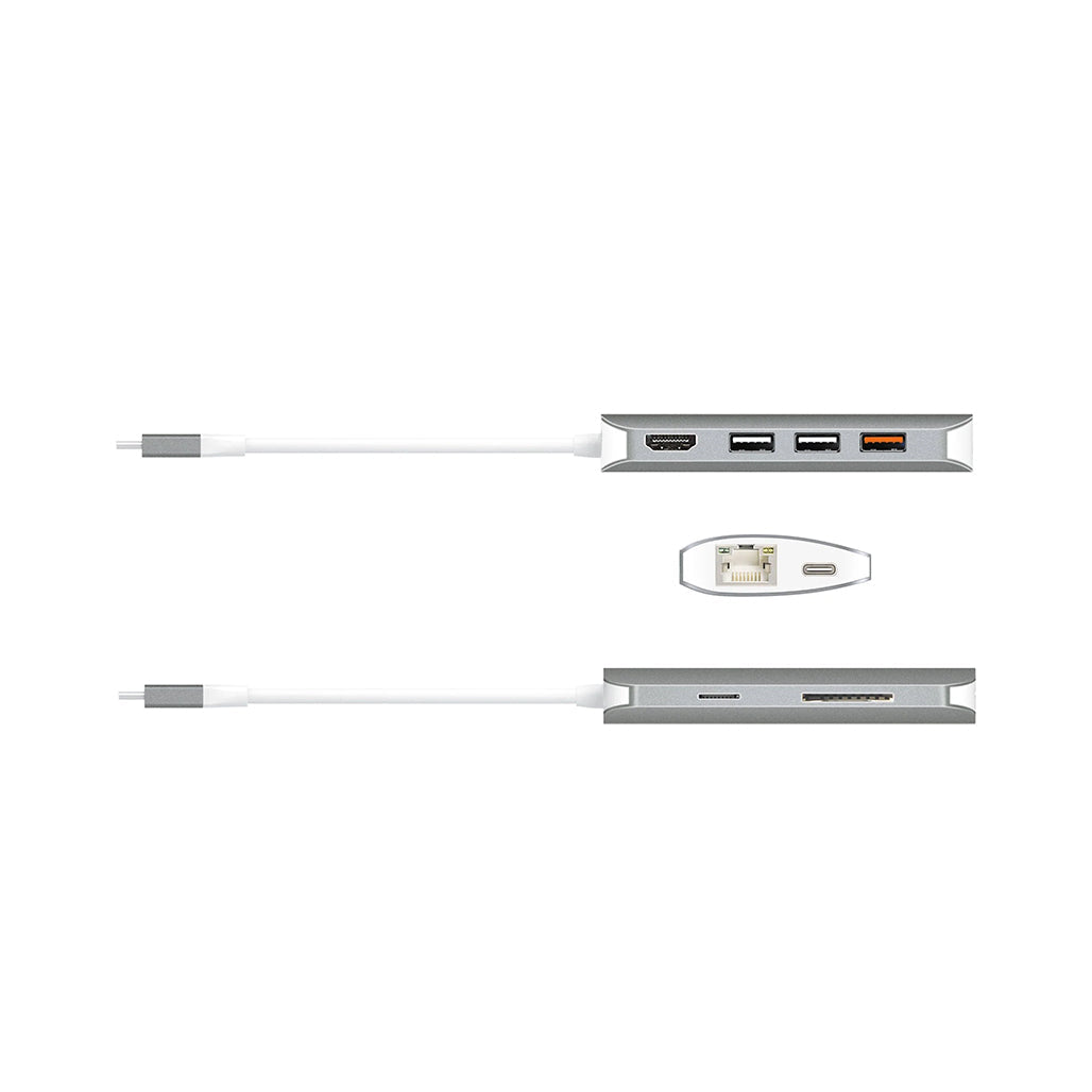 A Photo Of J5 Create USB-C Multi Adapter JCD383 - 9-in-1 Portable Hub with 4K HDMI, Power Delivery, and Gigabit Ethernet