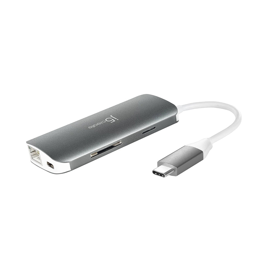 A Photo Of J5 Create USB-C Multi Adapter JCD383 - 9-in-1 Portable Hub with 4K HDMI, Power Delivery, and Gigabit Ethernet
