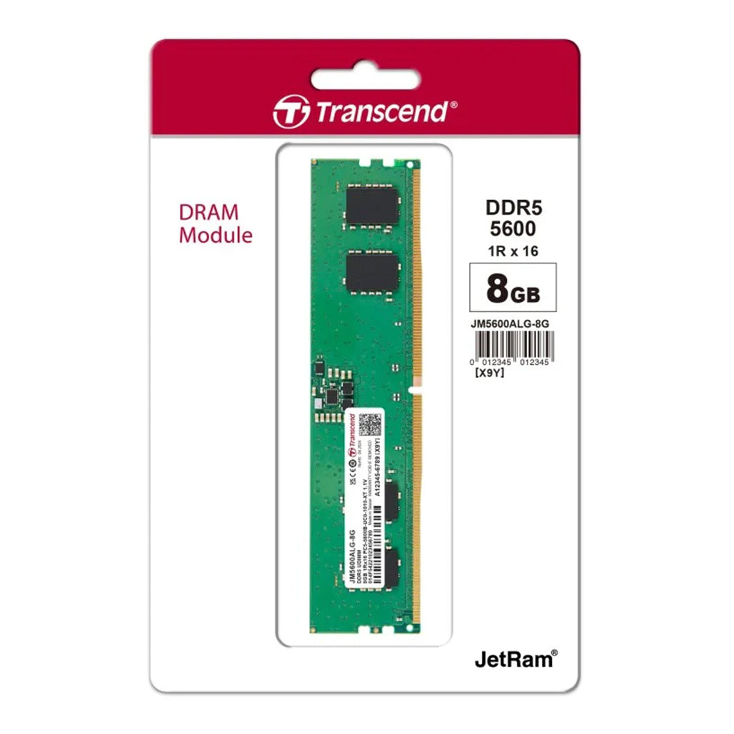 A Photo Of Transcend DDR5-5600 U-DIMM JetRam | High-Speed, Energy-Efficient RAM with On-Die ECC