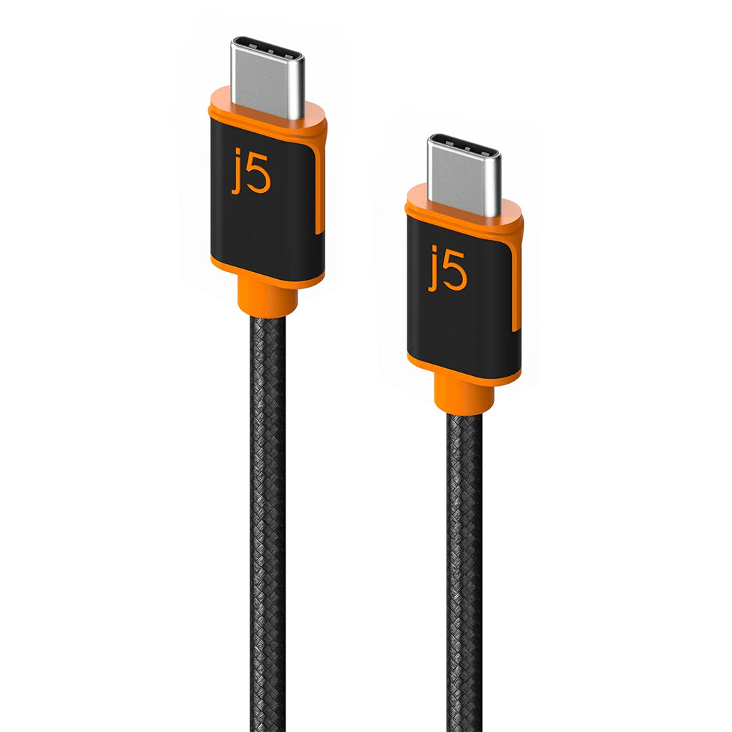 A Photo Of J5Create JUCX24 USB-C™ to USB-C™ Sync & Charge Cable - 6 ft Durable Braided Polyester, High-Speed Data Transfer & Charging