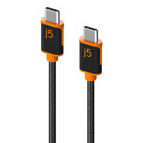 J5Create JUCX24 USB-C™ to USB-C™ Sync & Charge Cable - 6 ft Durable Braided Polyester, High-Speed Data Transfer & Charging