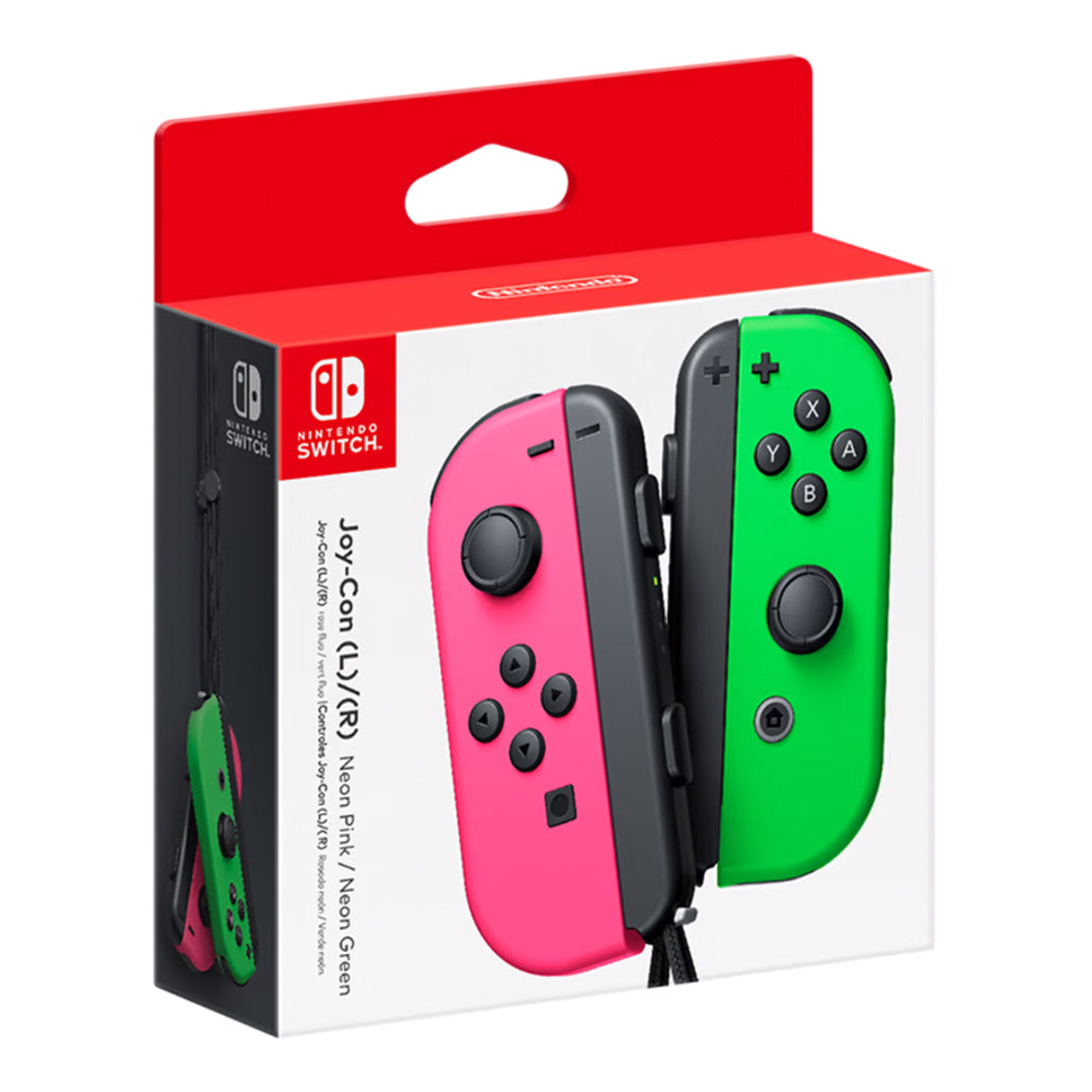 A Photo Of Nintendo Joy-Con (L)/(R) Neon Pink and Neon Green Controllers