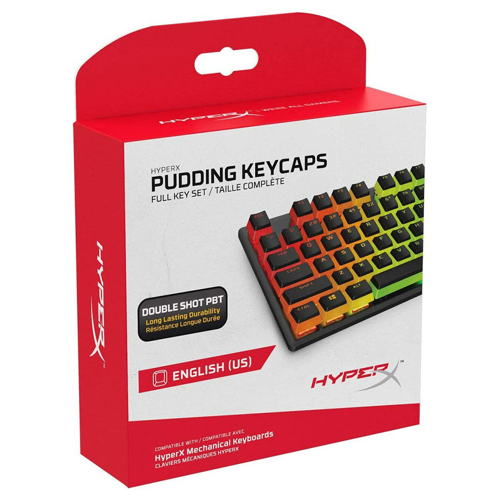 A Photo Of HyperX Pudding Keycaps Full Key Set - Black | Translucent Dual-Layer PBT Keycaps for Enhanced RGB Lighting
