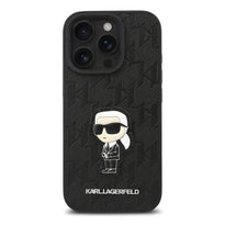 Karl Lagerfeld PU Monogram Karl Patch Hard Case for iPhone 16 Pro – Stylish Protection with Anti-Scratch Surface