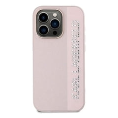 A Photo Of Karl Lagerfeld Saffiano Leather Hard Case for iPhone 16 Pro - Premium Protection with Iconic Elongated Logo Design