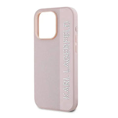 A Photo Of Karl Lagerfeld Saffiano Leather Hard Case for iPhone 16 Pro - Premium Protection with Iconic Elongated Logo Design