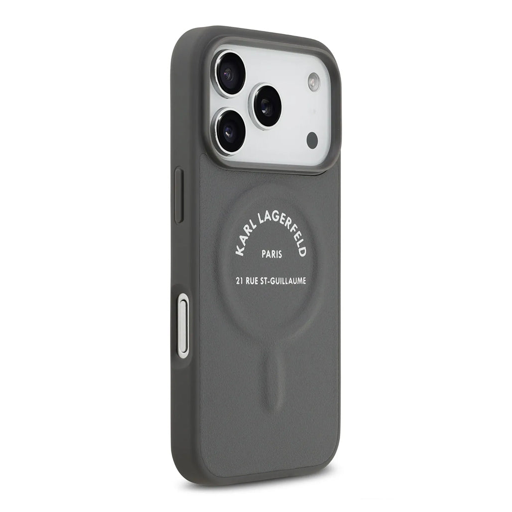 A Photo Of Karl Lagerfeld MagSafe PU Case with RSG Logo Buttons - iPhone 17 Pro