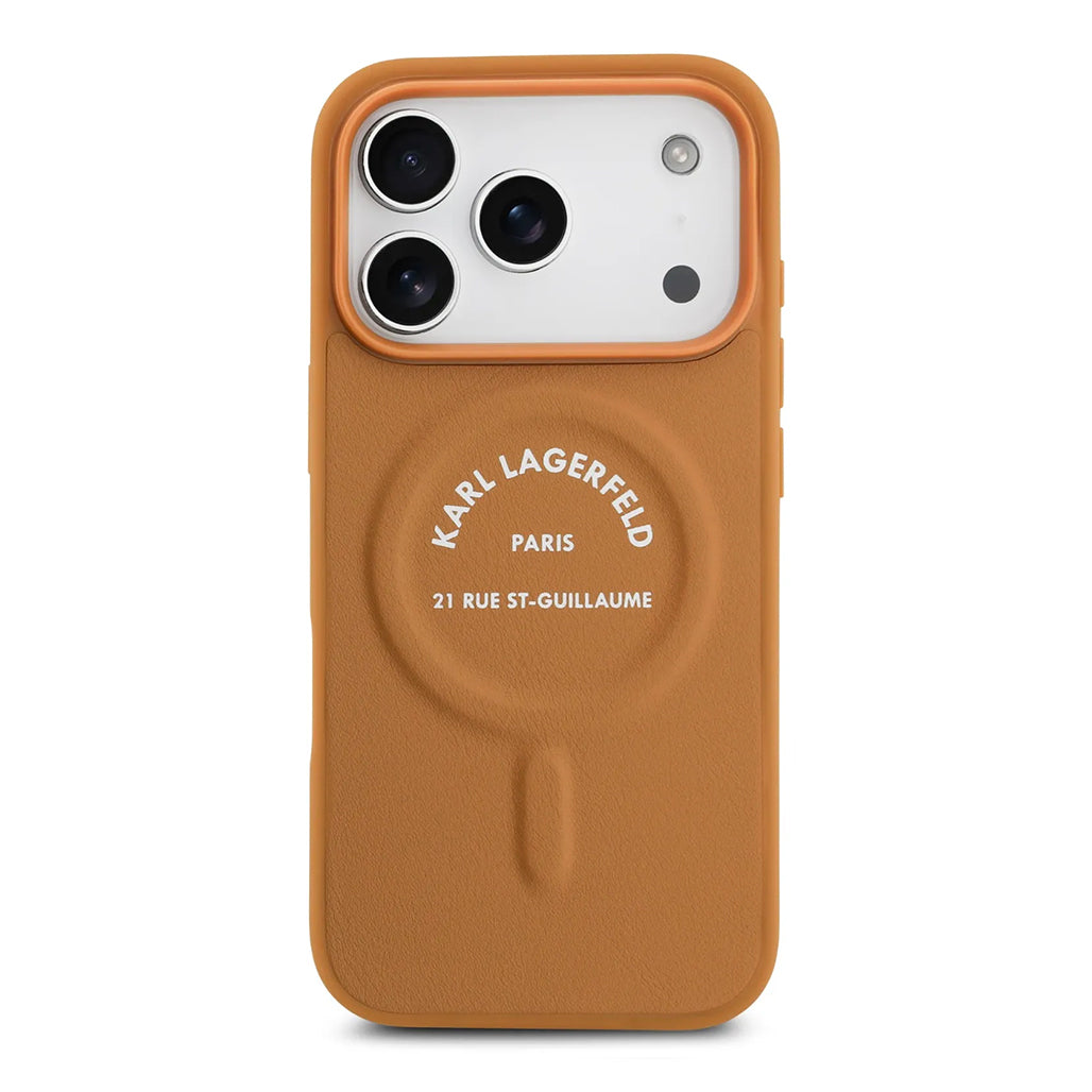 A Photo Of Karl Lagerfeld MagSafe PU Case with RSG Logo Buttons - iPhone 17 Pro