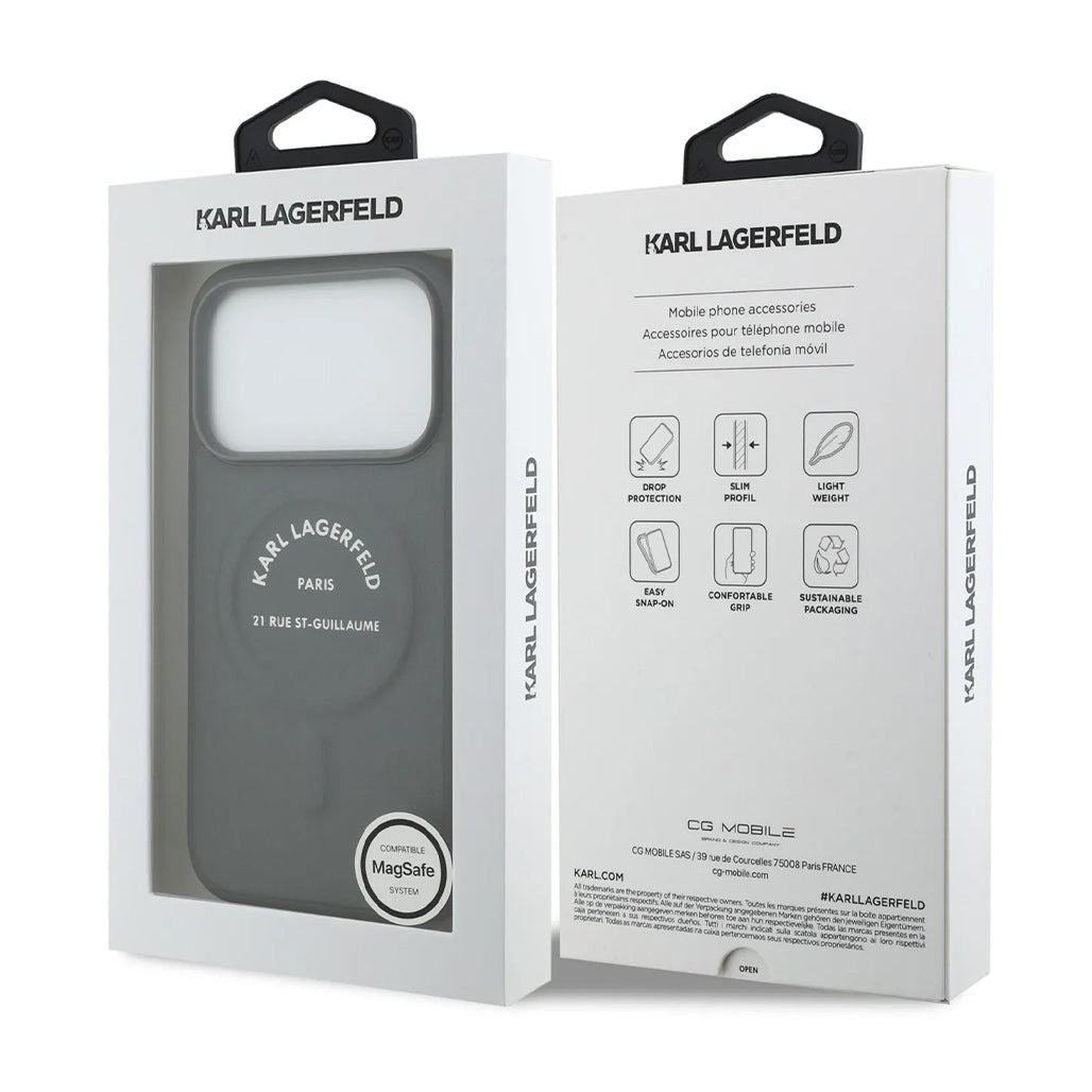 A Photo Of Karl Lagerfeld MagSafe PU Case with RSG Logo Buttons - iPhone 17 Pro Max