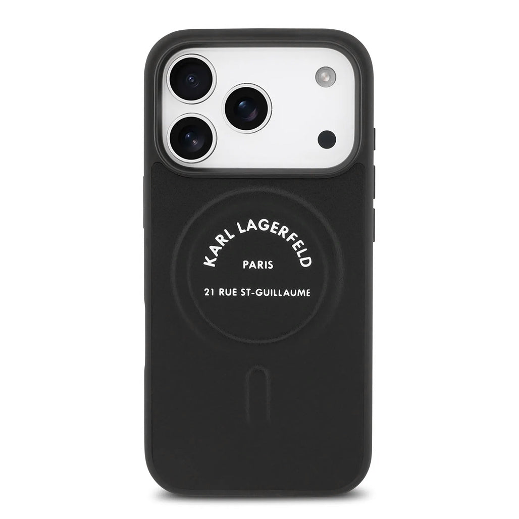 A Photo Of Karl Lagerfeld MagSafe PU Case with RSG Logo Buttons - iPhone 17 Pro