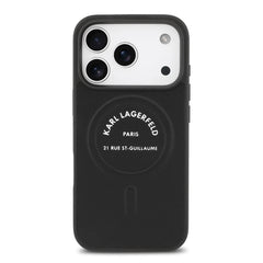 A Photo Of Karl Lagerfeld MagSafe PU Case with RSG Logo Buttons - iPhone 17 Pro