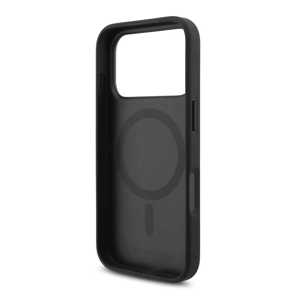 A Photo Of Karl Lagerfeld MagSafe PU Case with RSG Logo Buttons - iPhone 17 Pro