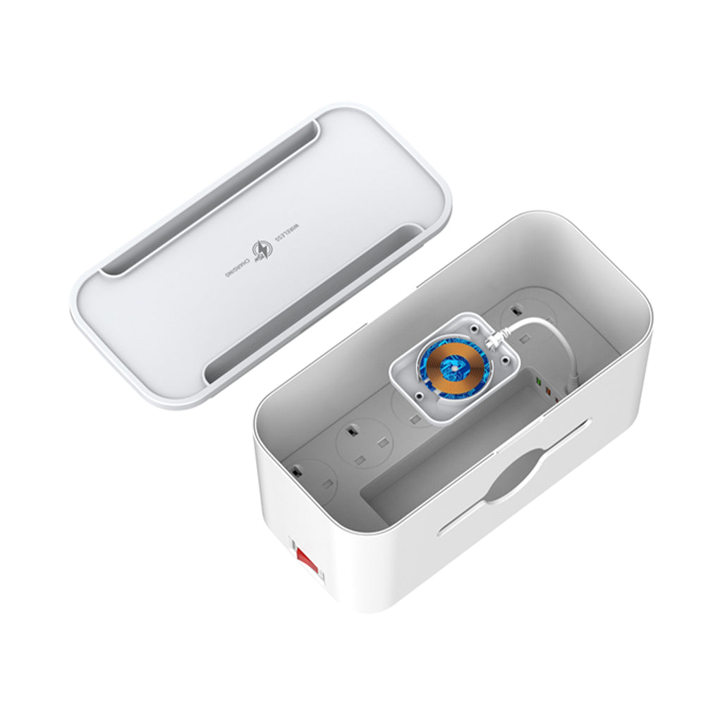 A Photo Of LDNIO SN5311W Management Power Strip Box with Wireless Charging – Multi-Function Surge Protector