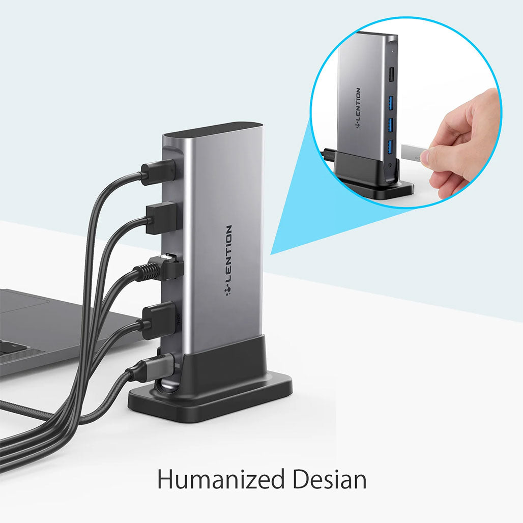 A Photo Of Lention CB-D53s Universal USB-C Docking Station | 4K 60Hz HDMI, 100W Power Pass-Through, Gigabit Ethernet