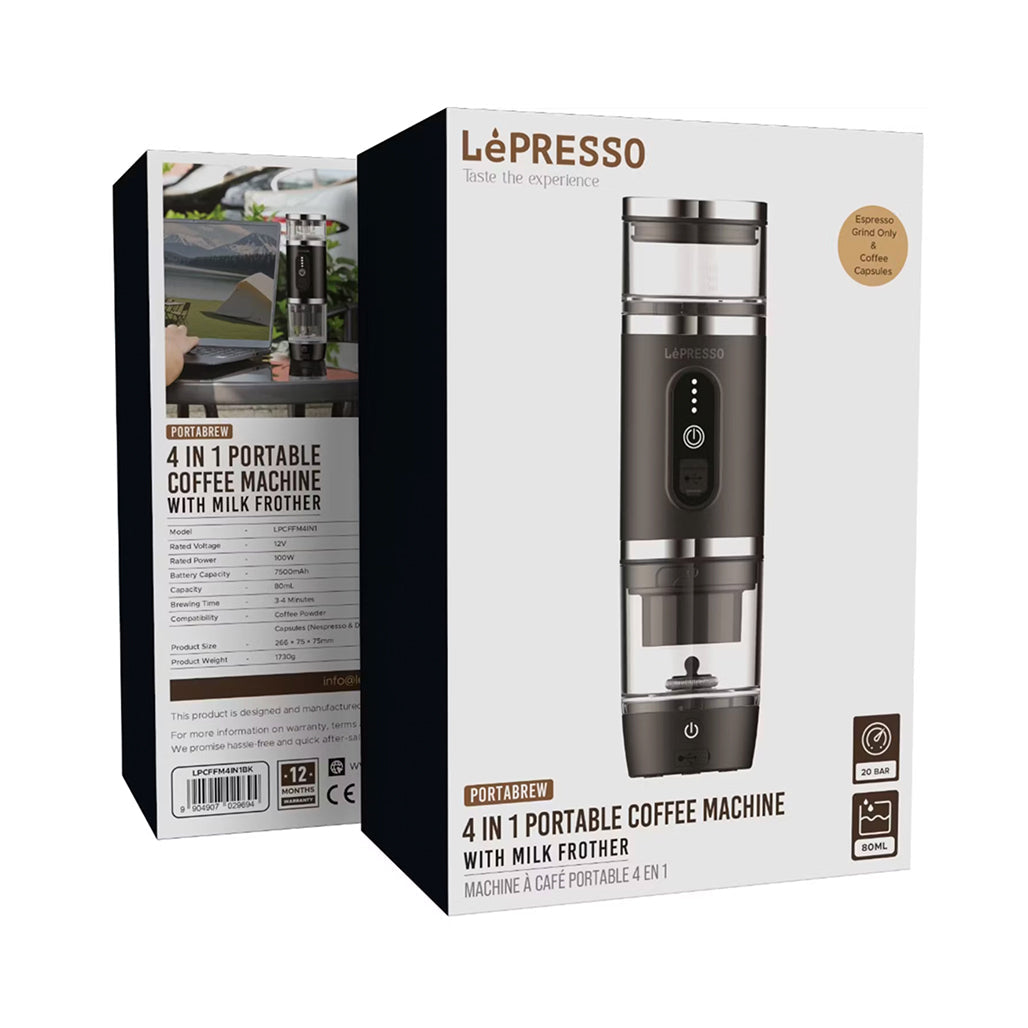 A Photo Of LePresso Portabrew 4 In 1 Portable Coffee Machine With Milk Frother