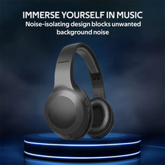 A Photo Of Promate LaBoca Deep Bass Over-Ear Wireless Headphones - Black | Bluetooth 5.0 with Superior Sound and Comfort
