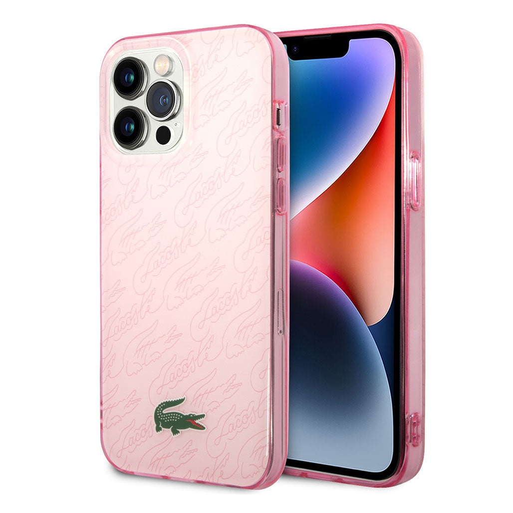 A Photo Of Lacoste Hard Case IML Double Layer & Dyed Bumper Signature Pattern for iPhone 14 Pro Max