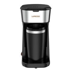 A Photo Of LePresso 450W Coffee Maker with Travel Mug | One-Button Operation, Reusable Nylon Filter, Heat Insulated | Black