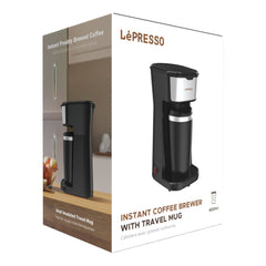 A Photo Of LePresso 450W Coffee Maker with Travel Mug | One-Button Operation, Reusable Nylon Filter, Heat Insulated | Black