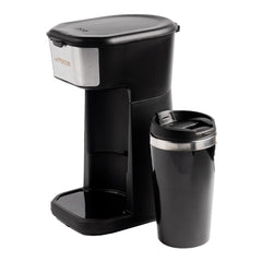 A Photo Of LePresso 450W Coffee Maker with Travel Mug | One-Button Operation, Reusable Nylon Filter, Heat Insulated | Black