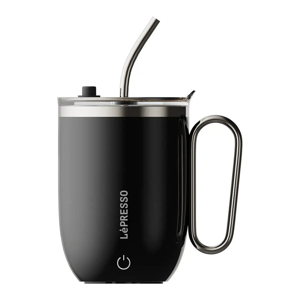 A Photo Of Lepresso Sip Spin Magnetic Auto Stirring Mug with Touch Button