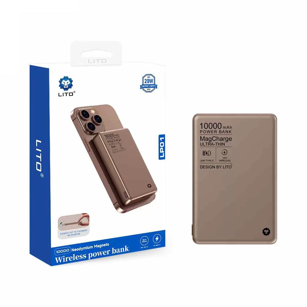 A Photo Of LITO LP01 10000mAh Magnetic Wireless Power Bank – Fast Charging Portable Charger for iPhone & Android