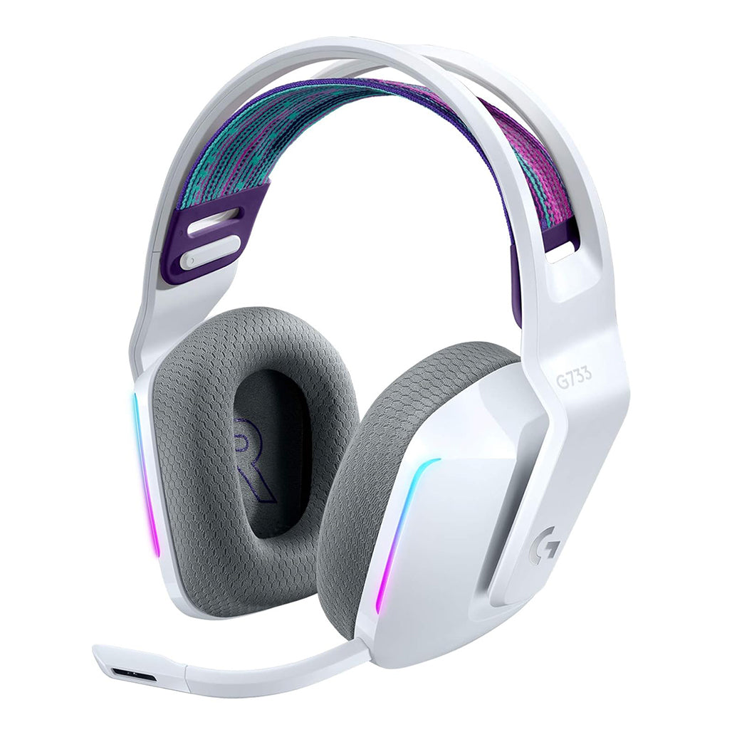 A Photo Of Logitech G733 LIGHTSPEED Wireless RGB Gaming Headset – Immersive DTS Headphone 2.0 Surround Sound, Customizable RGB Lighting, and BLUE VO!CE Filters