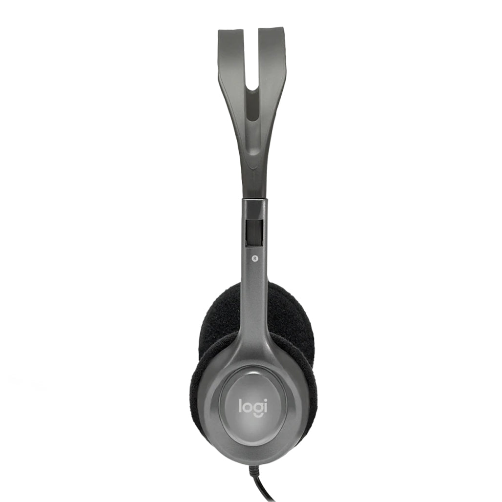 A Photo Of Logitech H110 Stereo Headset with 3.5mm Dual Plug - Clear Audio & Adjustable Microphone for Computers