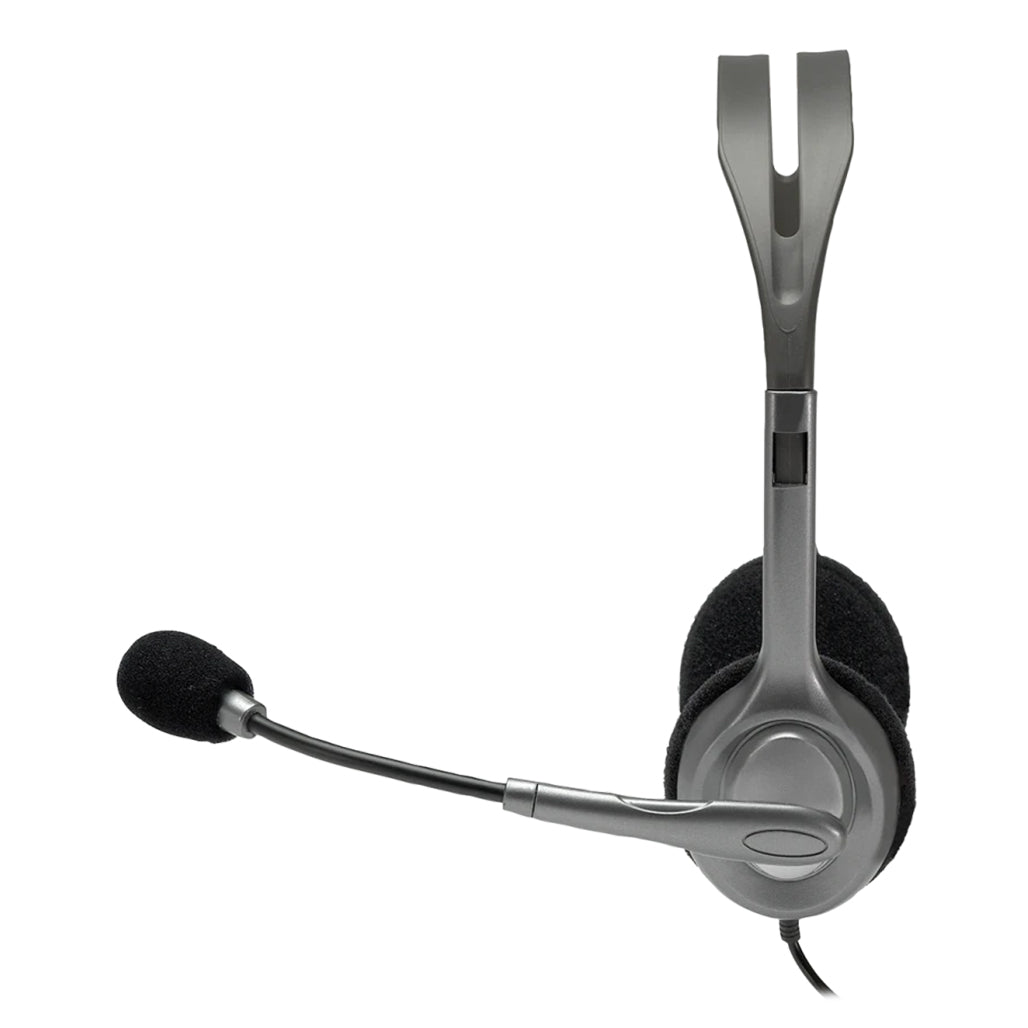 A Photo Of Logitech H110 Stereo Headset with 3.5mm Dual Plug - Clear Audio & Adjustable Microphone for Computers