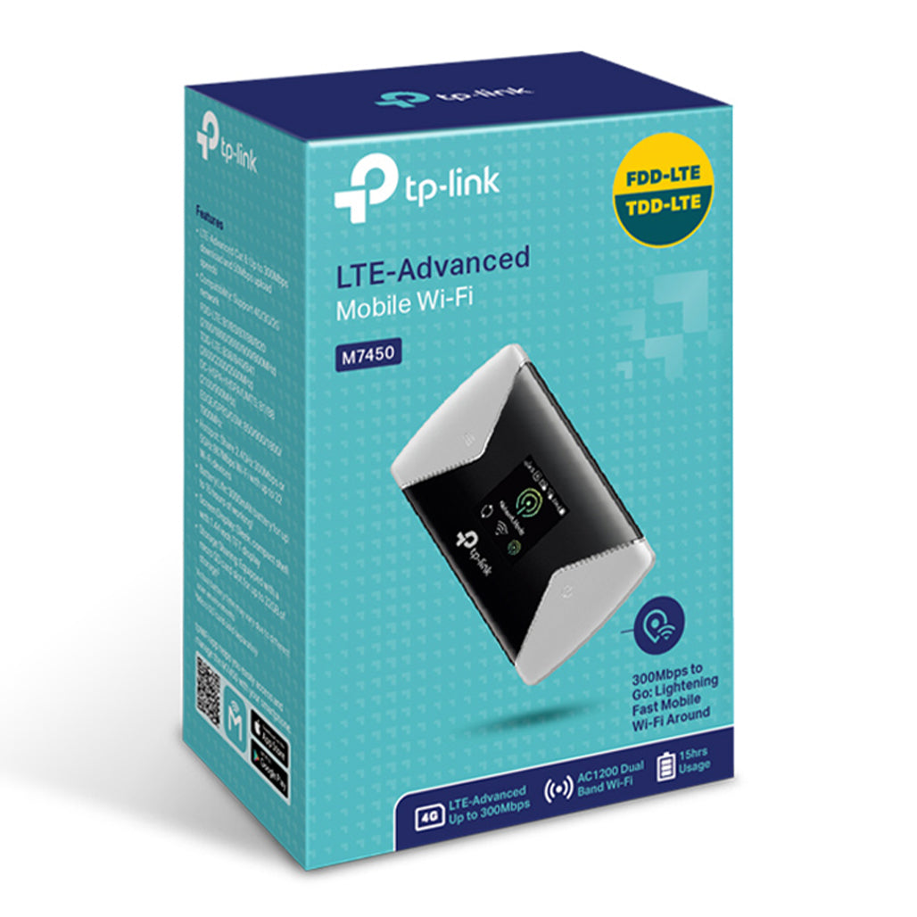 A Photo Of TP-Link M7450 300Mbps LTE-Advanced Mobile Wi-Fi Router | Dual-Band Portable Wi-Fi with 3000mAh Battery