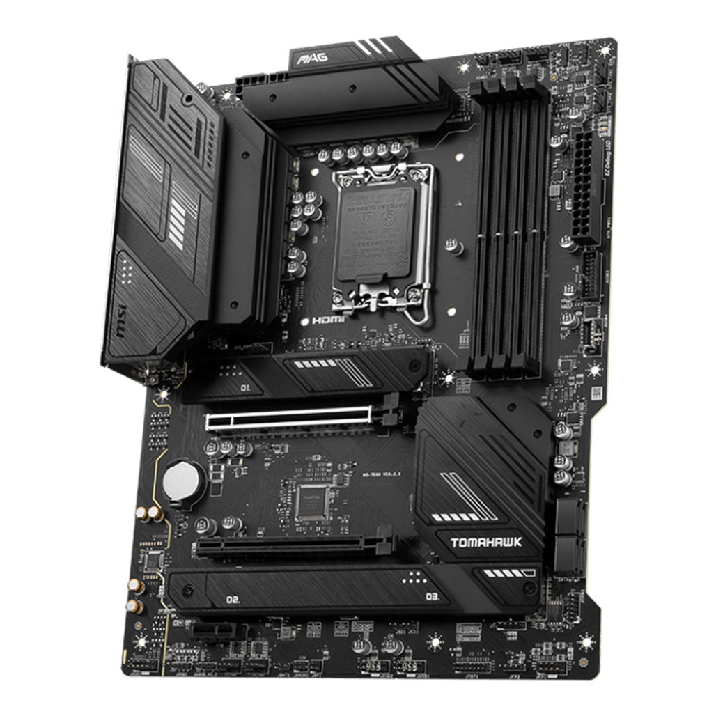 A Photo Of MSI MAG B760 Tomahawk WiFi Motherboard - 911-7D96-003 | High-Performance with DDR5 and PCIe 5.0