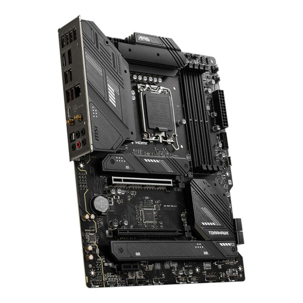 A Photo Of MSI MAG B760 Tomahawk WiFi Motherboard - 911-7D96-003 | High-Performance with DDR5 and PCIe 5.0