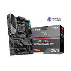 A Photo Of MSI MAG X570 Tomahawk WiFi Motherboard - 911-7C84-005 | High-Performance ATX with Dual M.2 and PCIe Support