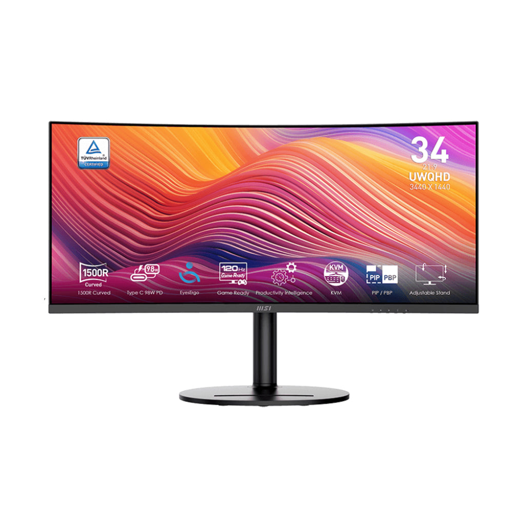 A Photo Of MSI Modern MD342CQP - 34” UWQHD 120Hz 1500R Curved Monitor