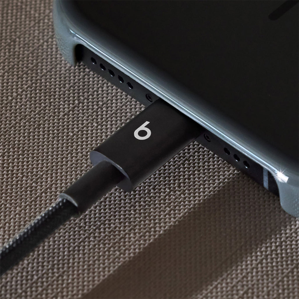 A Photo Of Beats USB-A to USB-C 20cm Braided Charging Cable – Fast Charging, CarPlay Compatible