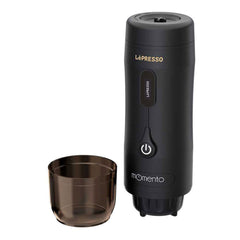A Photo Of LePresso Momento Portable Coffee Machine | Black | OLED Display, USB Charging, Lithium Battery