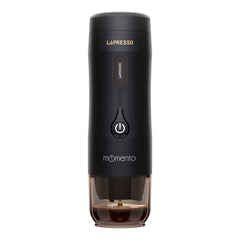 A Photo Of LePresso Momento Portable Coffee Machine | Black | OLED Display, USB Charging, Lithium Battery