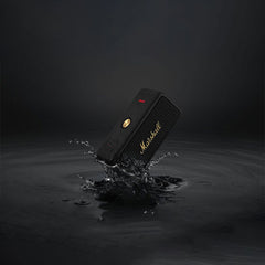 A Photo Of Marshall Emberton II Portable Waterproof Wireless Speaker - 20W, True Stereophonic Sound, IP67, 30-Hour Battery Life (Black & Brass)