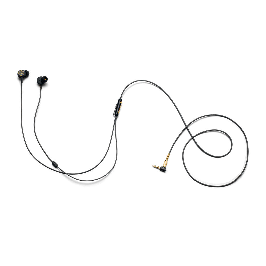 A Photo Of Marshall Mode EQ In-Ear Headphones with Customizable Sound - Black & Brass