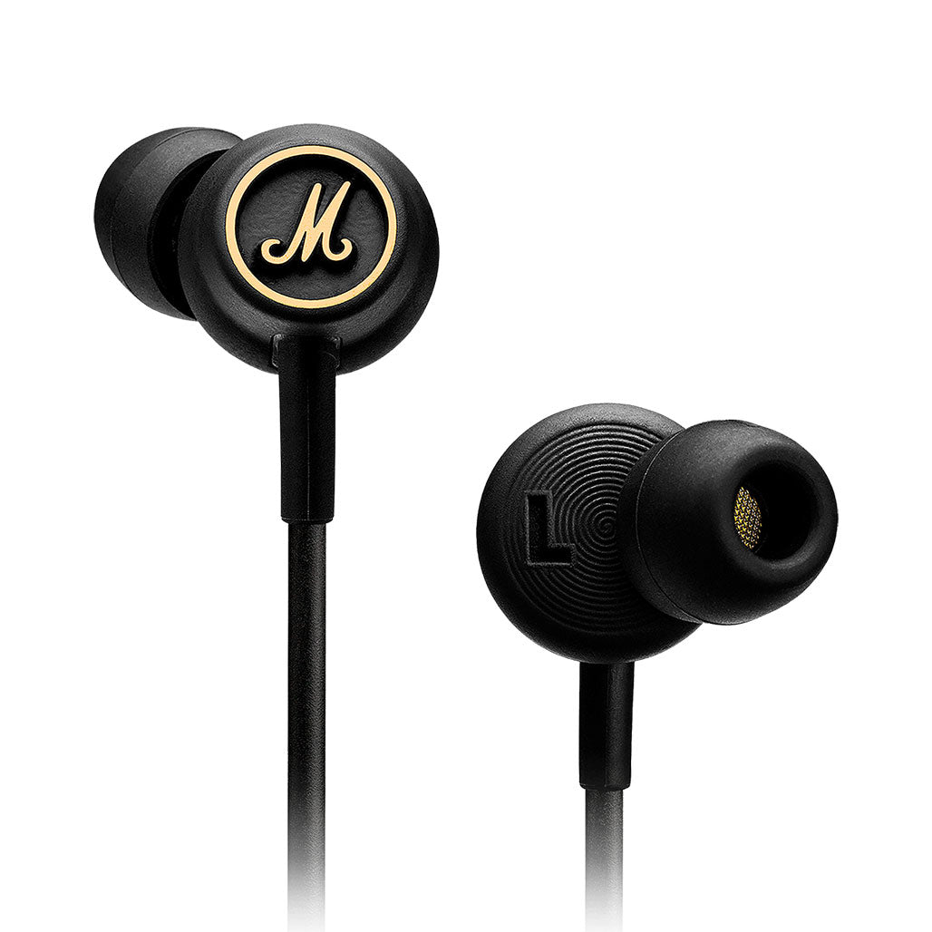 A Photo Of Marshall Mode EQ In-Ear Headphones with Customizable Sound - Black & Brass