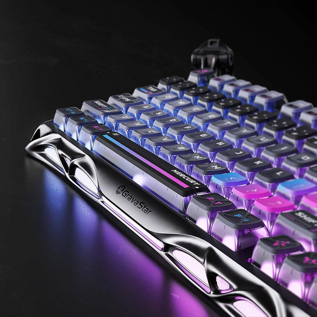 A Photo Of GravaStar Mercury K1 Pro Cyberpunk Edition – 75% Wireless Mechanical Gaming Keyboard with RGB & Tri-Mode Connectivity