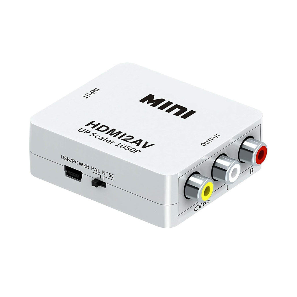 A Photo Of Mini HDMI to AV Up Scaler 1080P HD Video Converter - White