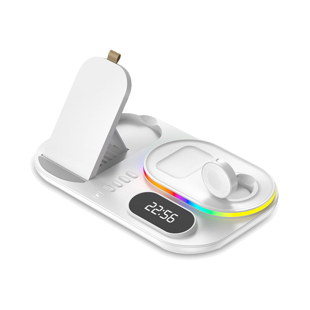 A Photo Of Moxom 4-in-1 Wireless Charging Station - 15W Fast Wireless Charger for Phones, Smartwatches, TWS Cases, and USB Devices