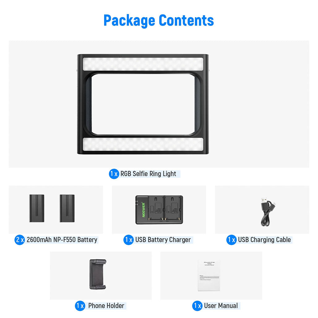 A Photo Of Neewer RGB-A111 RGB Rig Light Stabilizer with Adjustable Hue, Brightness, and Scene Modes