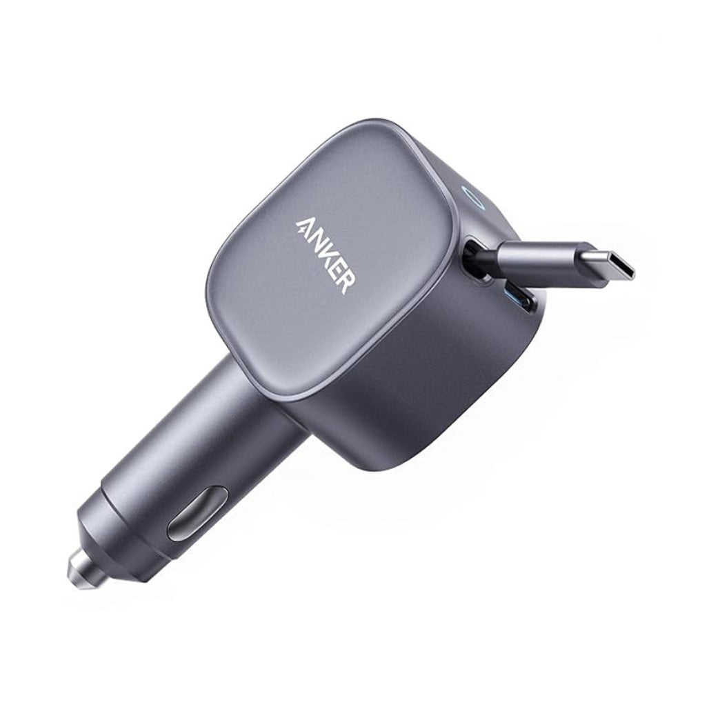 A Photo Of Anker Nano 75W USB-C Car Charger with Built-In Retractable Cable – High-Speed Charging for On-the-Go Power