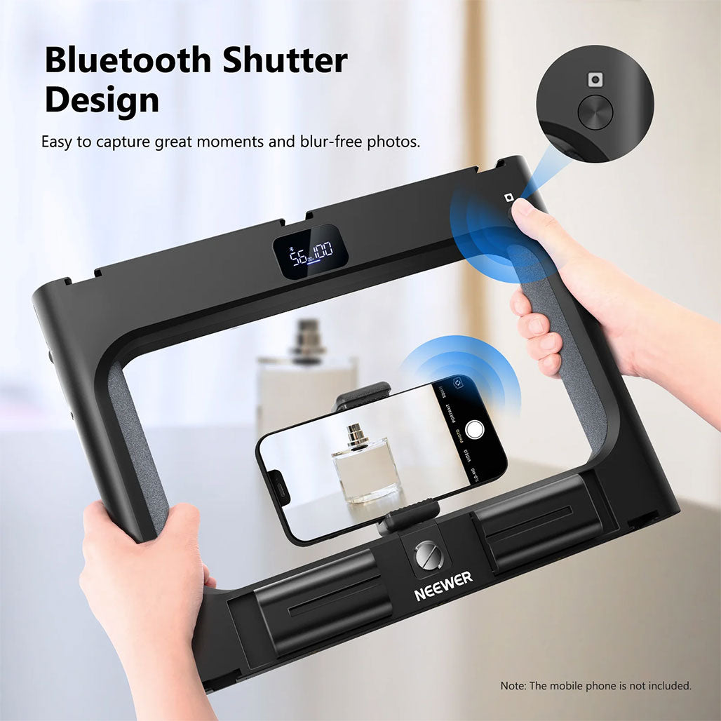 A Photo Of Neewer A111 Bi-Color Ring Light Stabilizer: Adjustable LED Light with Bluetooth Shutter for Smartphone and Camera Rig