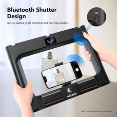 A Photo Of Neewer A111 Bi-Color Ring Light Stabilizer: Adjustable LED Light with Bluetooth Shutter for Smartphone and Camera Rig