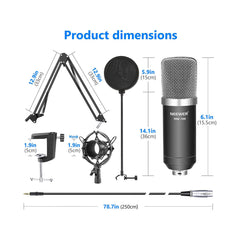 A Photo Of Neewer NW-700 Professional Studio Condenser Microphone Kit with NW-35 Adjustable Scissor Arm Stand and Shock Mount